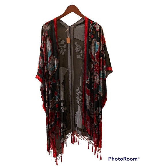 Unbranded Other - Red Crushed Velvet Duster. O/S